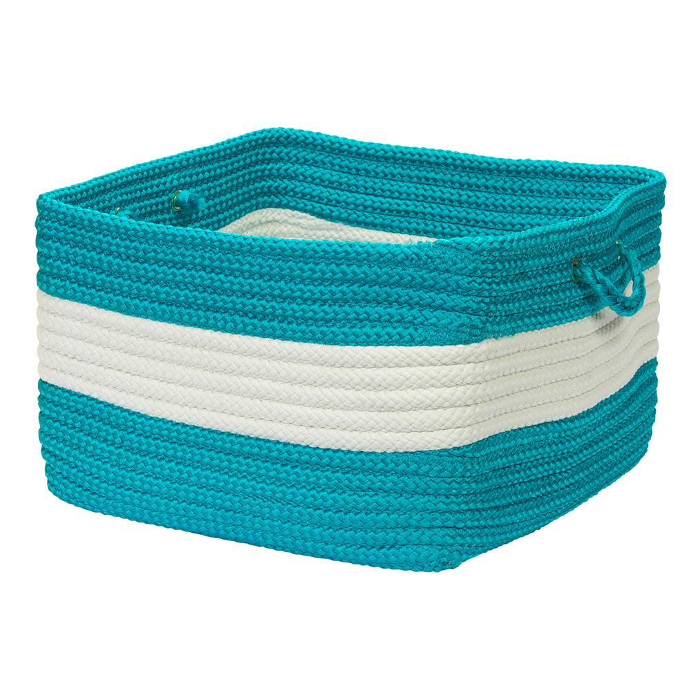 Colonial Mills CB92A014X010S Rope Walk- Turquoise 14"x10" Utility Basket